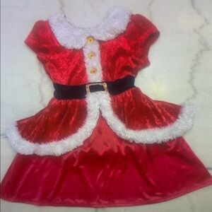 Festive Red and White Kids Costume Dress